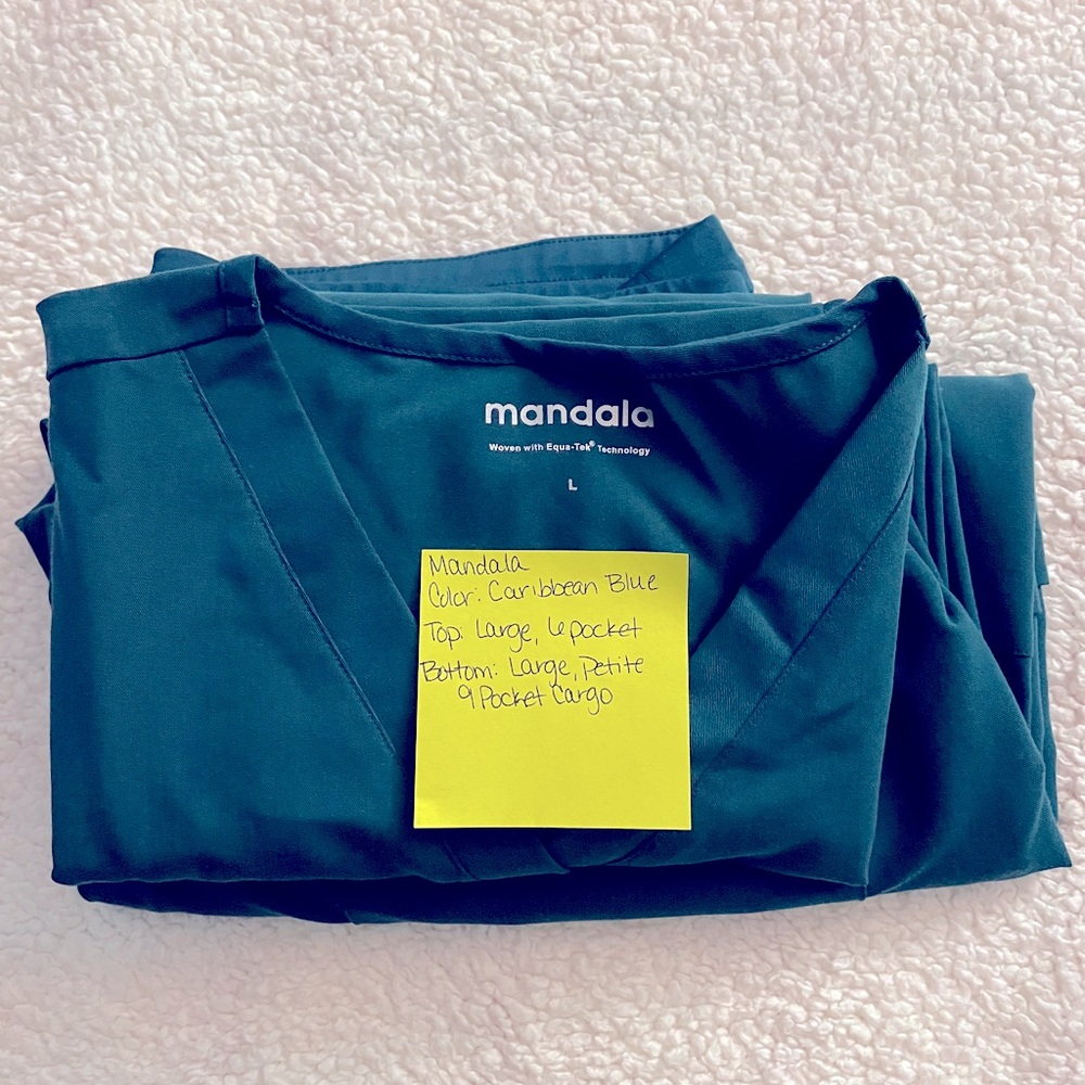 Mandala Caribbean Blue Scrub Set